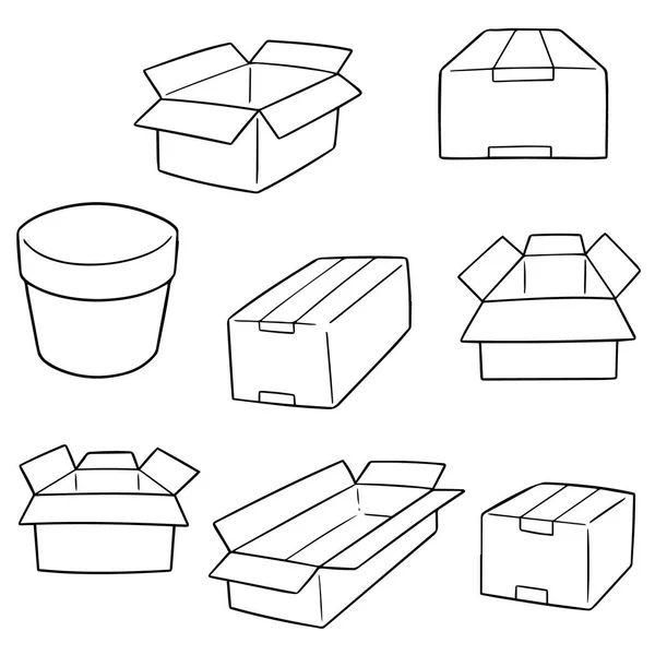 Ensemble vectoriel de boîte — Image vectorielle