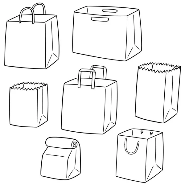 Conjunto vetorial de saco de papel — Vetor de Stock