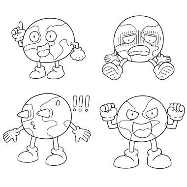 vektör set çizgi film Dünya'nın