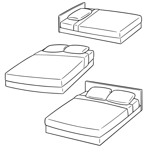 Vector conjunto de cama — Archivo Imágenes Vectoriales