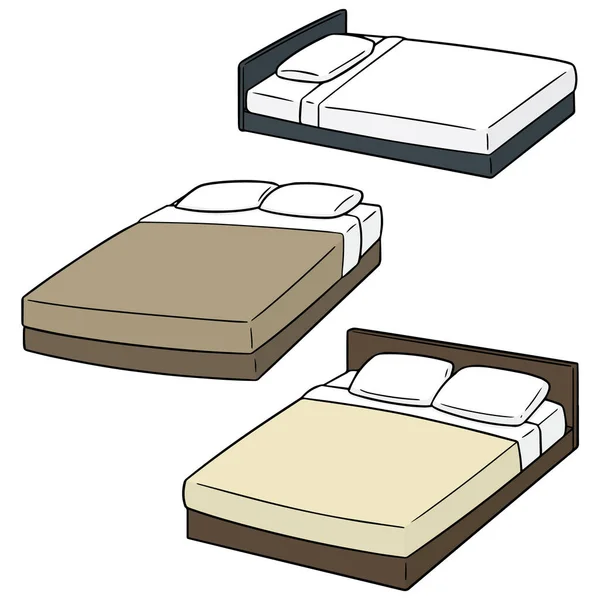 Векторный набор кровати — стоковый вектор