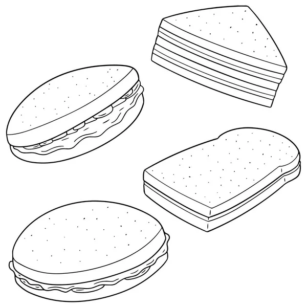 Vector conjunto de sándwich — Archivo Imágenes Vectoriales