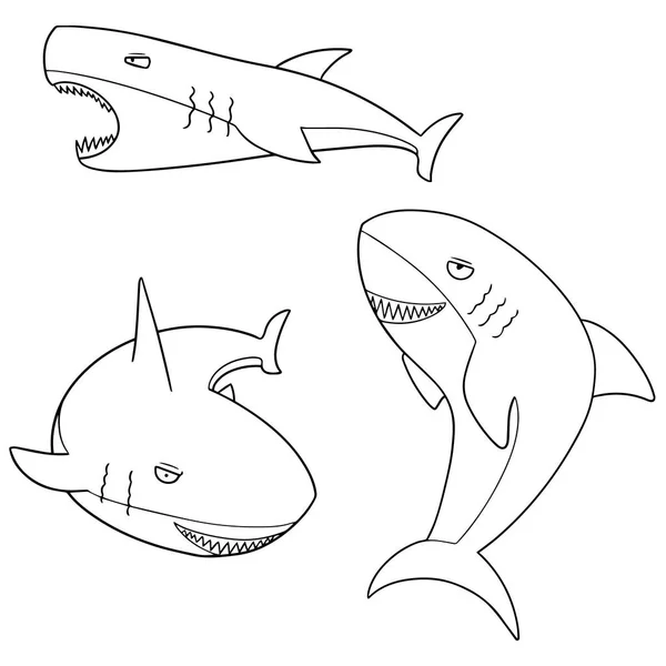 Jeu vectoriel de requins — Image vectorielle