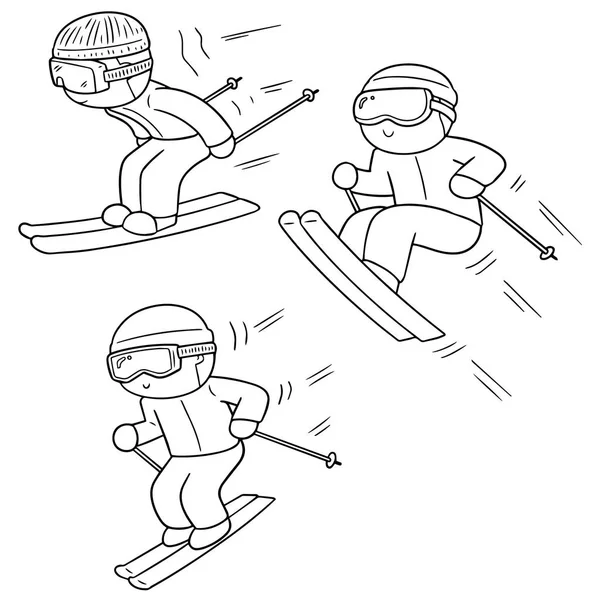 Ensemble vectoriel de ski — Image vectorielle