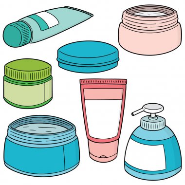 topikal kozmetik ve topikal tıp vektör kümesi