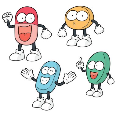 İlaç çizgi filminin vektör kümesi