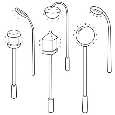 vektör set açık lambası