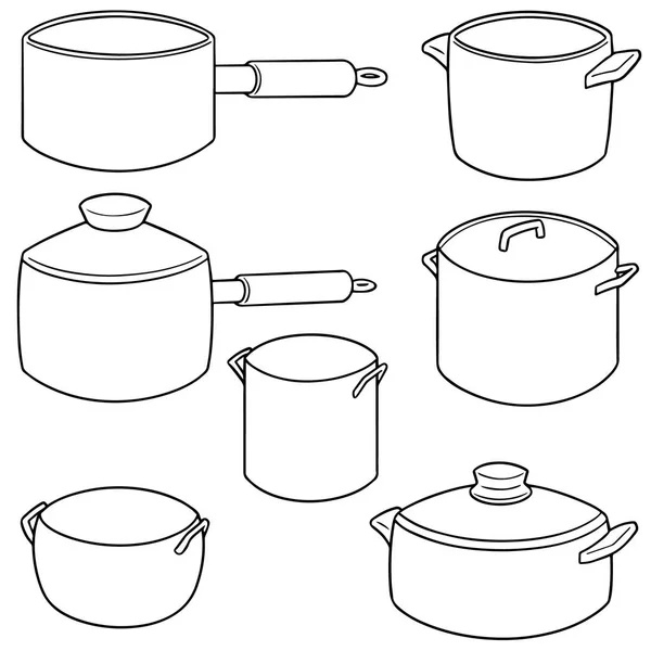 Vektör set pot — Stok Vektör