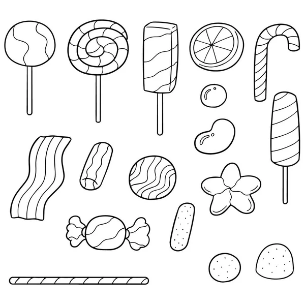 Векторный набор сладостей и конфет — стоковый вектор