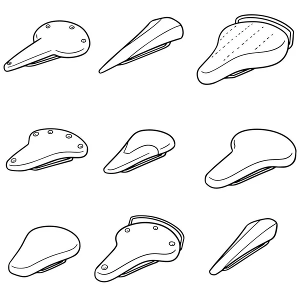 Vector conjunto de sillín de bicicleta — Archivo Imágenes Vectoriales