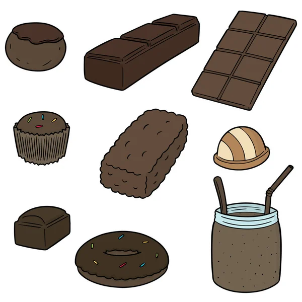 Vector set van chocolade — Stockvector