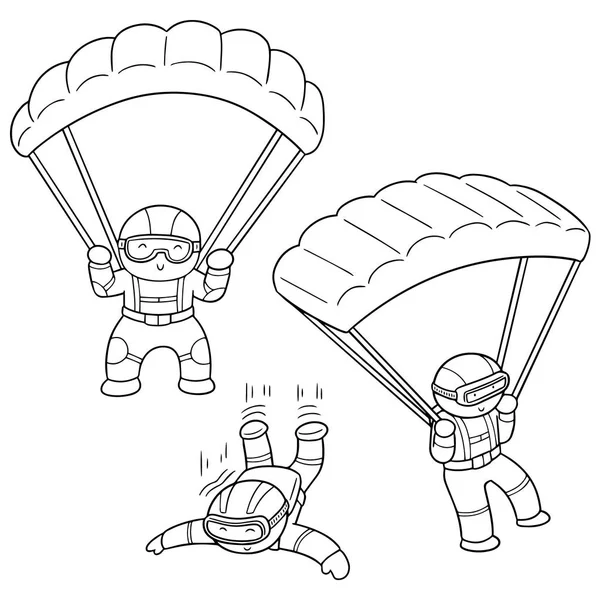Vektor készlet parachuter — Stock Vector