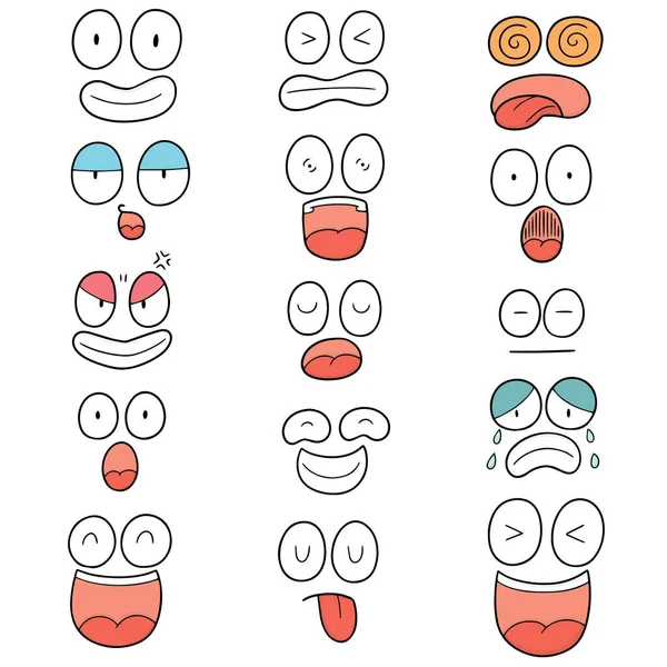Vektor-Set von Cartoon-Gesicht — Stockvektor