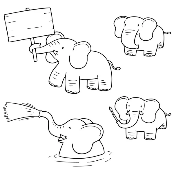 Векторный набор слонов — стоковый вектор