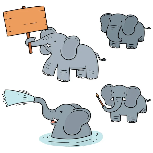 Vector conjunto de elefante — Archivo Imágenes Vectoriales