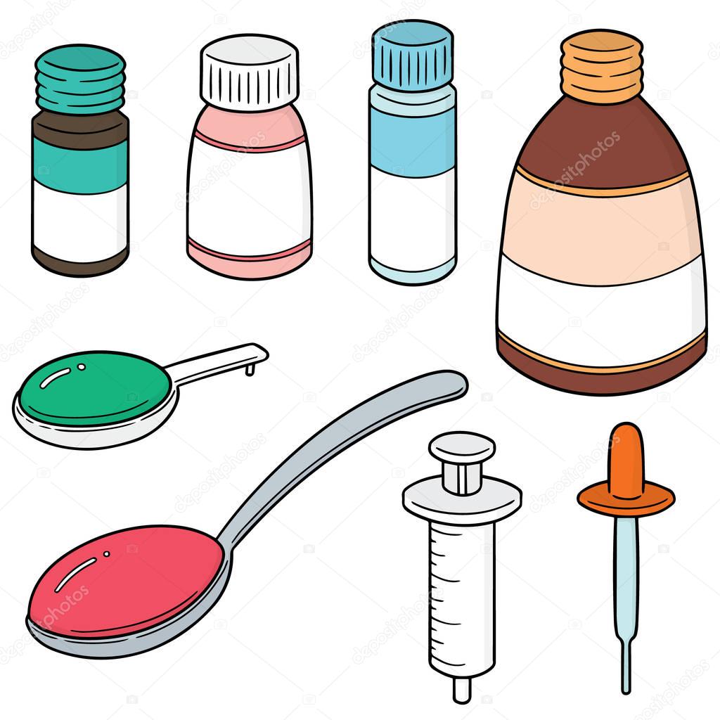 vector set of liquid medicine