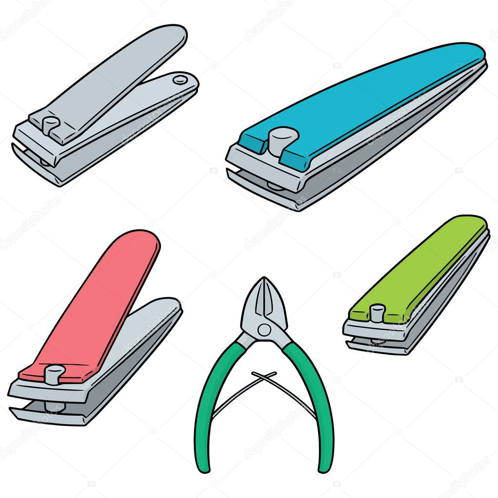 Vector set of nail clipper — Stock Vector © ourlifelooklikeballoon