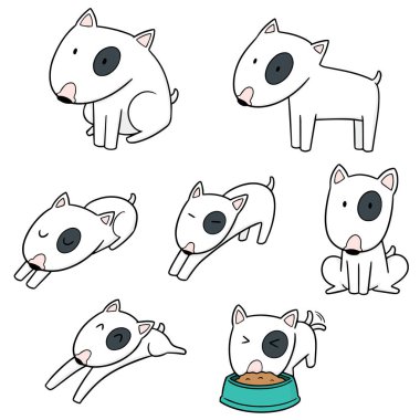 köpek, boğa korkunç vektör kümesi