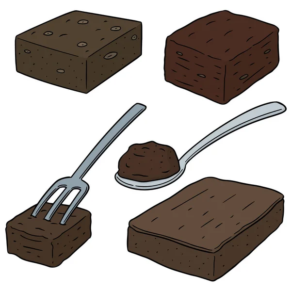 Conjunto vetorial de brownie —  Vetores de Stock