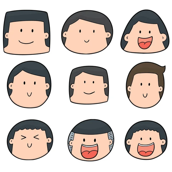 Vektor uppsättning av tecknad ansikte — Stock vektor