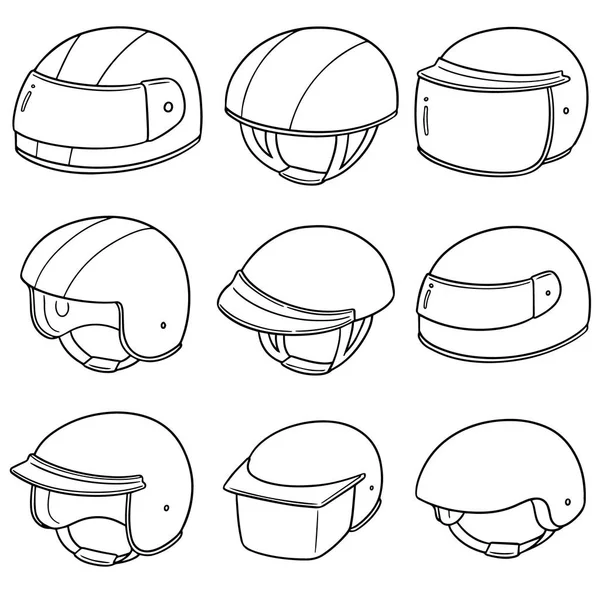 Vector conjunto de casco de motocicleta — Archivo Imágenes Vectoriales