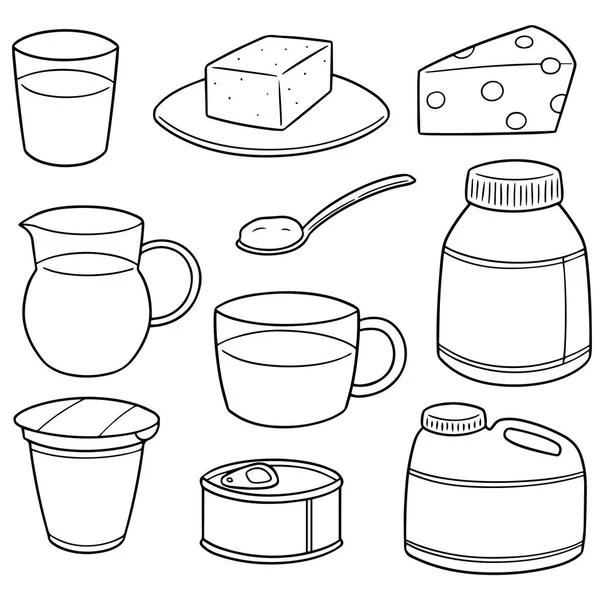 süt ürünü vektör kümesi