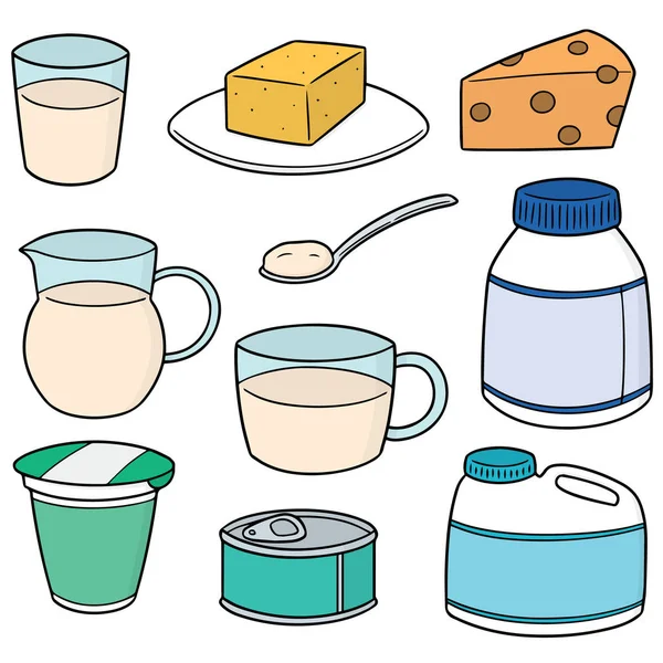 Векторний набір молочного продукту — стоковий вектор