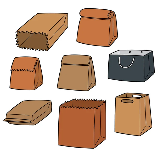 Vector conjunto de bolsa de papel — Archivo Imágenes Vectoriales