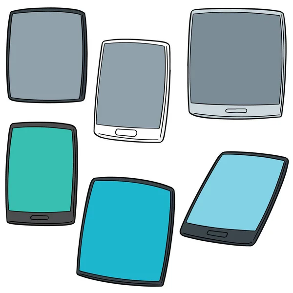 Vector set of smartphone and tablet cartoon — Stock Vector