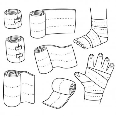 vector set of medical bandage clipart