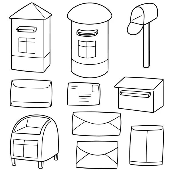 Vector set of postbox — Stock Vector