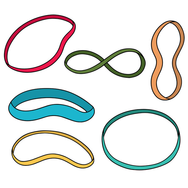 vector set of rubber band