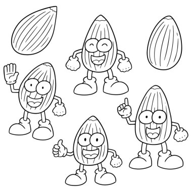 badem çizgi film dizi vektör