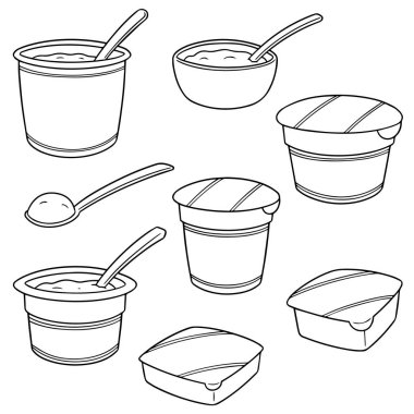 vektör yoğurt kümesi