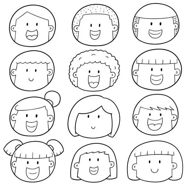 Vector conjunto de cara de dibujos animados — Vector de stock