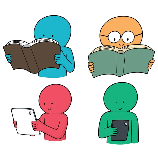 Vector set of reader — Stock Vector