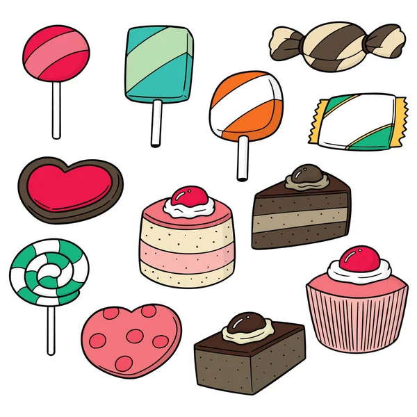 Vektor-Set von Süßigkeiten und Bonbons — Stockvektor