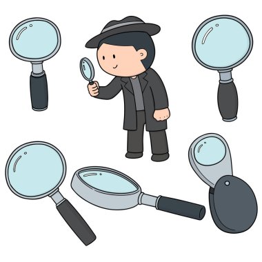 vektör set Büyüteç