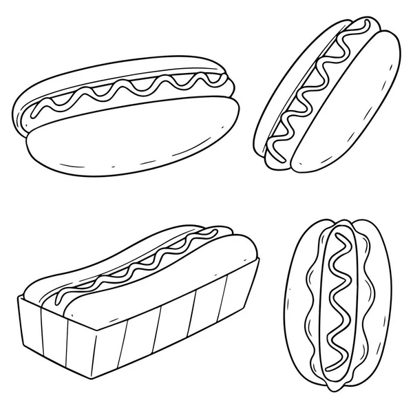 Vector conjunto de hot dog — Archivo Imágenes Vectoriales