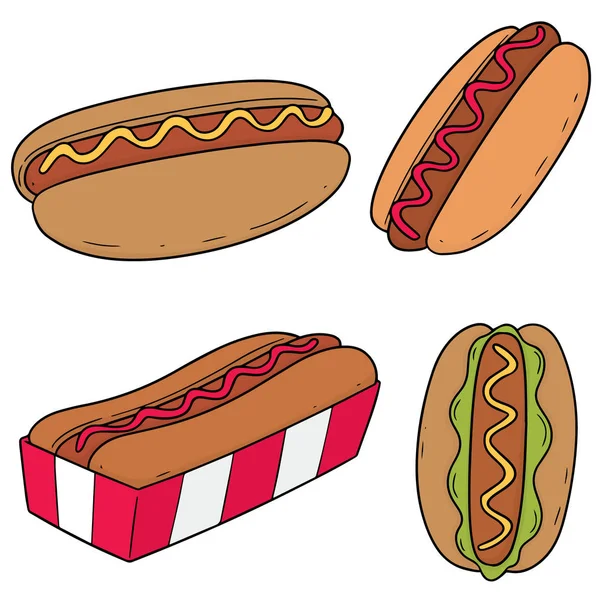 Vector set of hot dog — Stock Vector