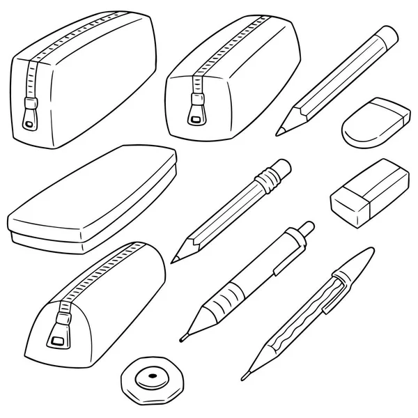 Vector conjunto de estuche de lápiz — Archivo Imágenes Vectoriales
