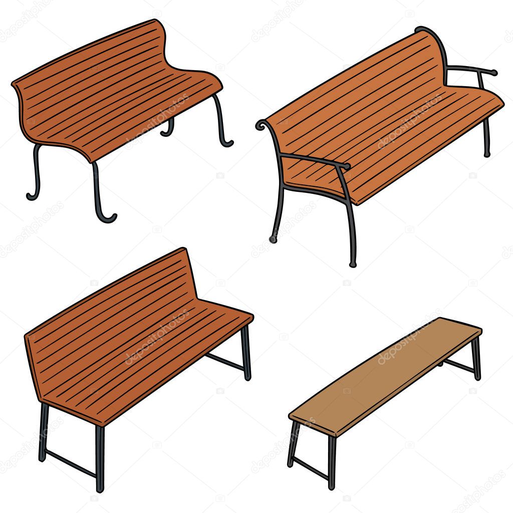 vector set of bench
