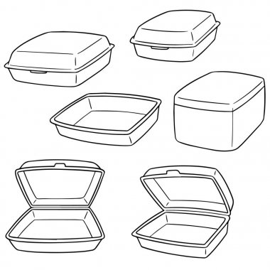 Vector set of foam container clipart svg vector 