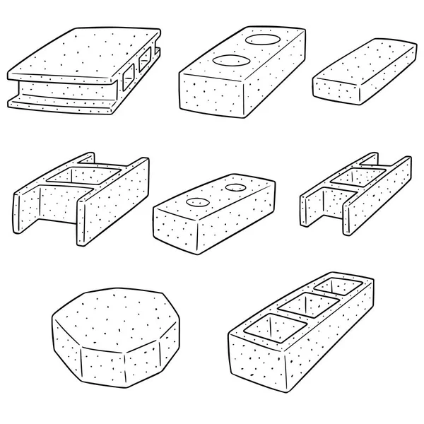 Векторный набор бетонного строительного блока — стоковый вектор