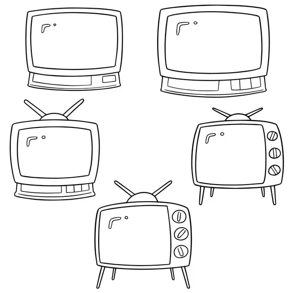 vector set of television