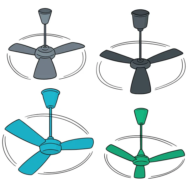 Vector conjunto de ventilador de techo — Archivo Imágenes Vectoriales