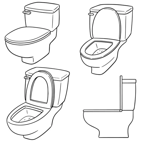 Vector set flush toilet — Stockvector