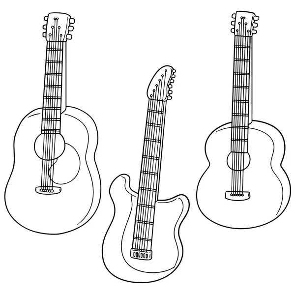 Vector set gitaar — Stockvector