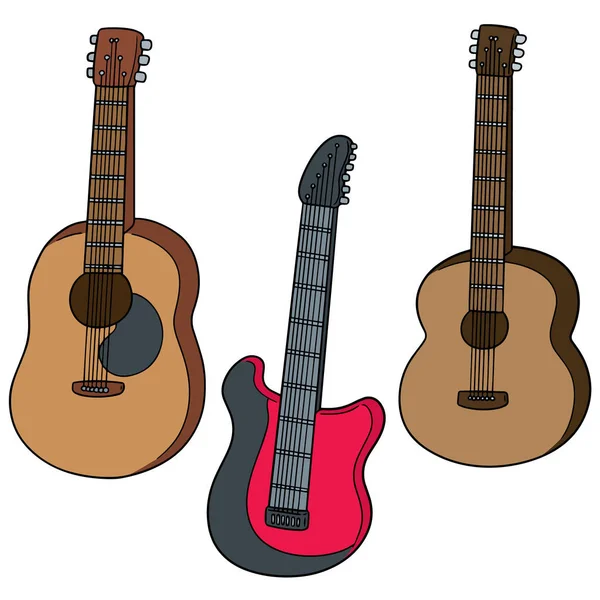 Conjunto vetorial de guitarra —  Vetores de Stock