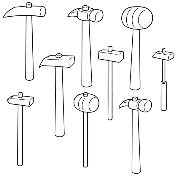 Vector set of hammer — Stock Vector